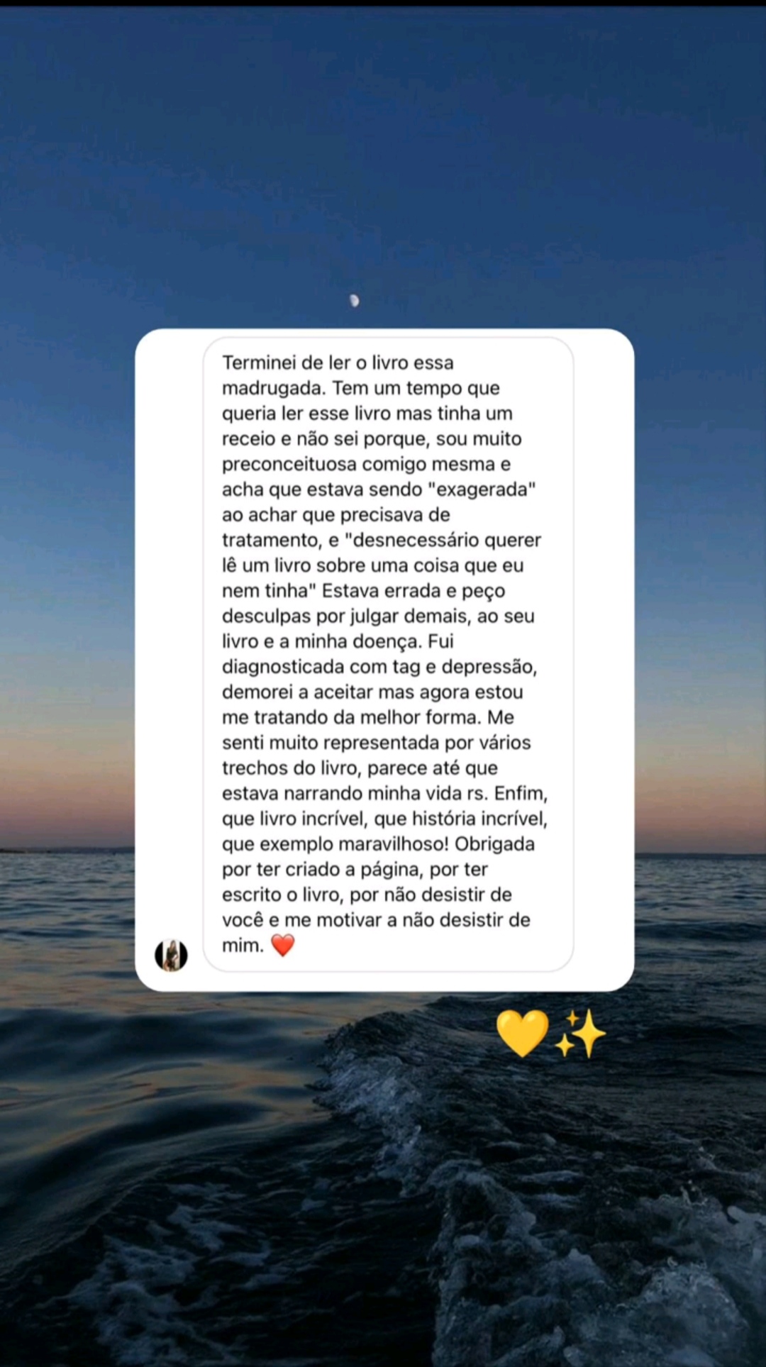 Print real de depoimento 1