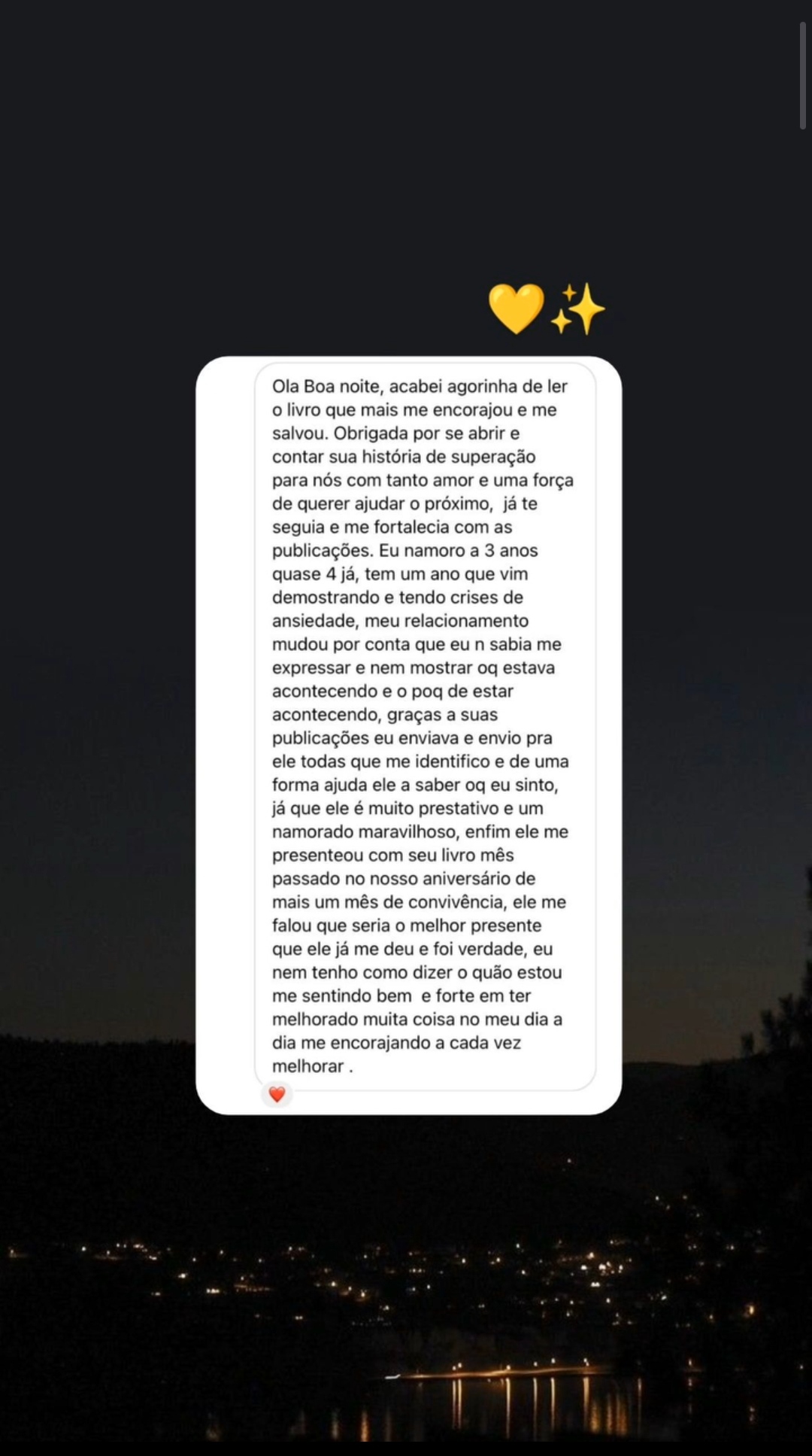 Print real de depoimento 3
